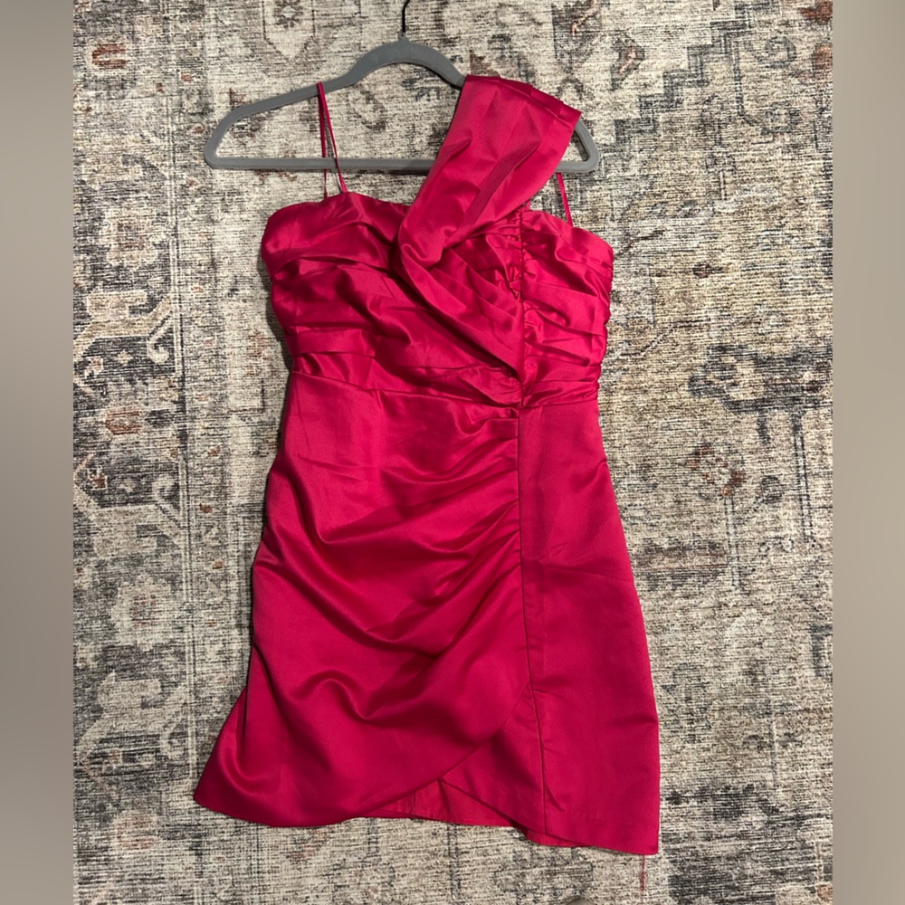 Vestique Pink One Shoulder Cocktail Dress